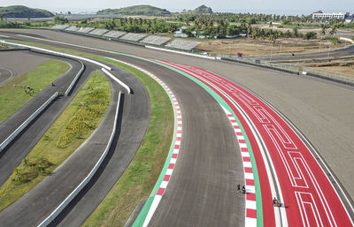 High angle view of road