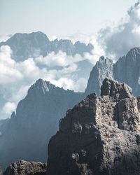 Scenic view of mountain range against sky