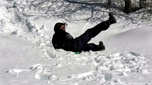 Full length of man in snow