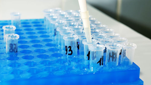 Close-up of test tubes in laboratory