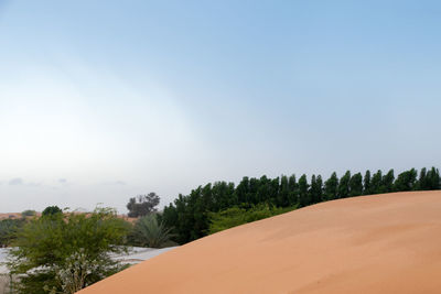 Scenic view of landscape against clear sky