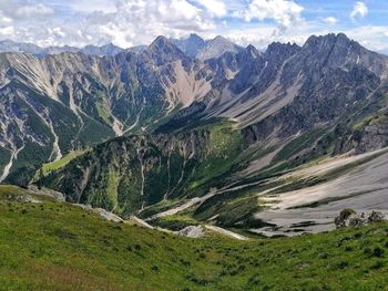 Scenic view of mountain landscape against sky