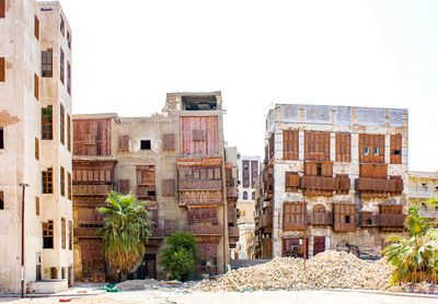 Buildings against clear sky