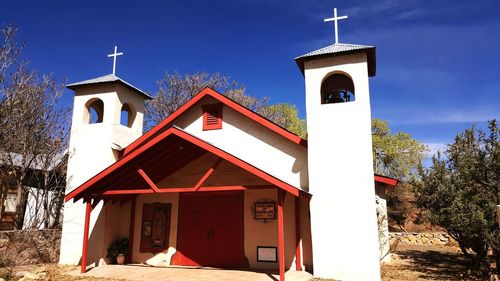 Exterior of church against blue sky