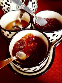 Close-up of tea served on table