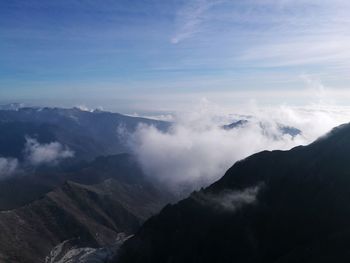 Scenic view of mountains against sky