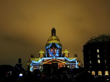 Crowd in city at night