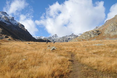 Panoramic view of field against sky