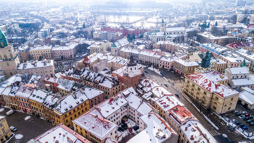 High angle view of cityscape