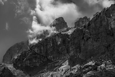 Panoramic view of rocky mountains against sky