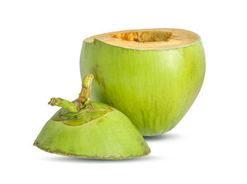 Close-up of banana against white background