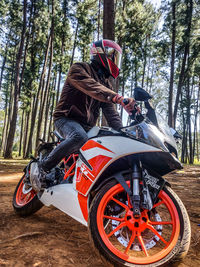 Man riding motorcycle