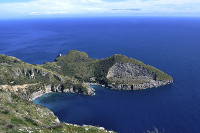 High angle view of sea against sky