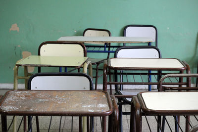 Empty chairs and tables