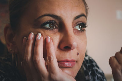 Close-up portrait of young woman