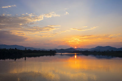 Sunset over the perfume river, hue, vietnam