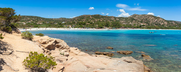 Scenic view of bay against sky