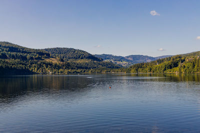 Scenic view of lake against clear sky