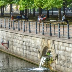 View of canal along trees