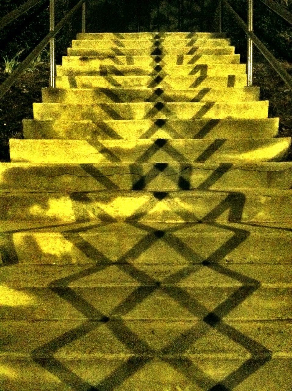 pattern, shadow, high angle view, steps, yellow, indoors, sunlight, steps and staircases, tiled floor, staircase, focus on shadow, textured, the way forward, flooring, in a row, design, footpath, no people, day, repetition