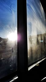 Building seen through glass window