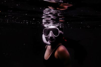 Man swimming in lake