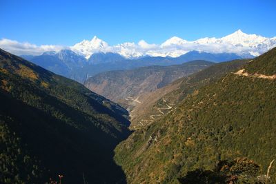 Scenic view of mountains against sky