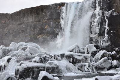 Scenic view of waterfall
