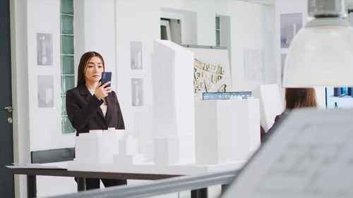 Portrait of businesswoman working in office