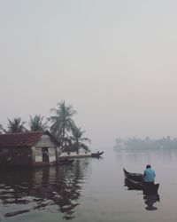 Scenic view of lake against clear sky