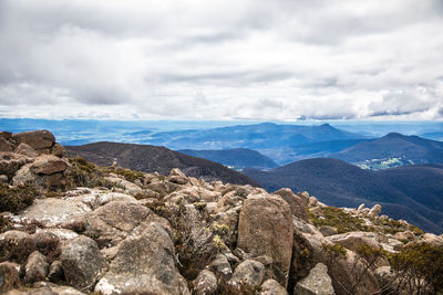 Scenic view of mountains against sky
