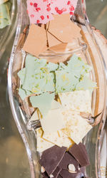 Close-up of ice cream glass on table