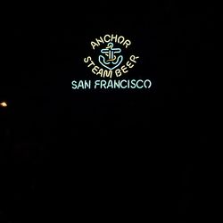 Information sign at night