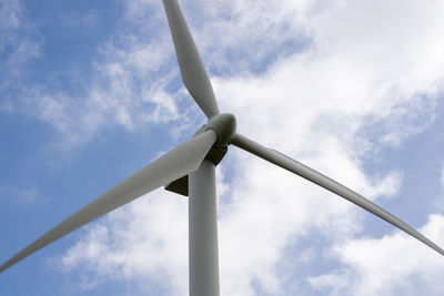 Detail of a wind turbine in the monte galletto wind farm in bologna italy