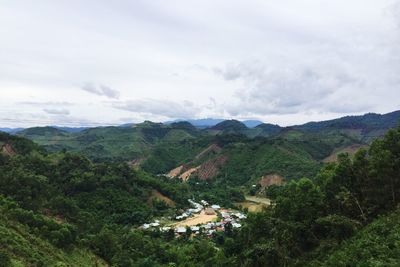 High angle view of landscape against sky