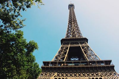 Low angle view of eiffel tower