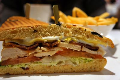 Close-up of bread on plate