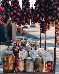Close-up of christmas decorations for sale