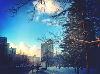 Low angle view of buildings against sky