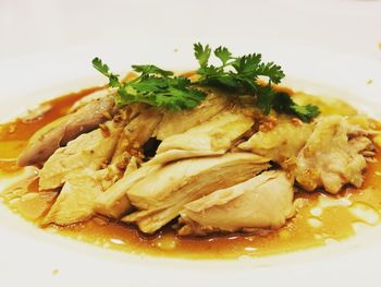 Close-up of noodles in plate