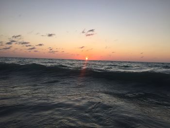 Scenic view of sea during sunset