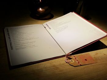 Close-up of books on table