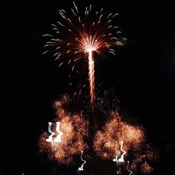 Low angle view of firework display