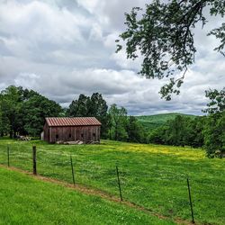 Scenic view of field against sky