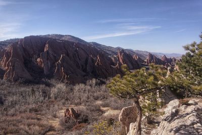 Scenic view of mountains against sky