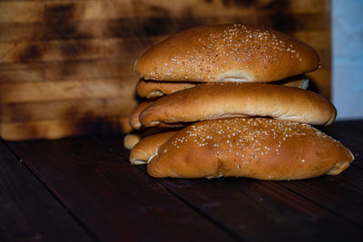 Close-up of bread on table