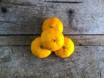 High angle view of orange on table