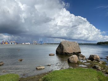 Scenic view of sea against sky