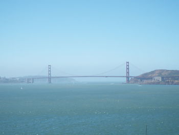 Suspension bridge over sea