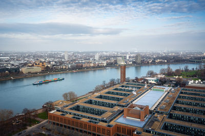 High angle view of city